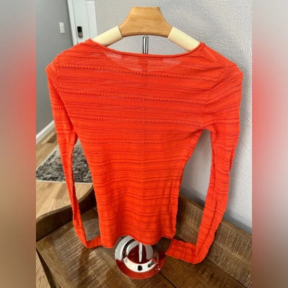 Rachel Rachel Roy Orange Sheer Top - Picture 2 of 5